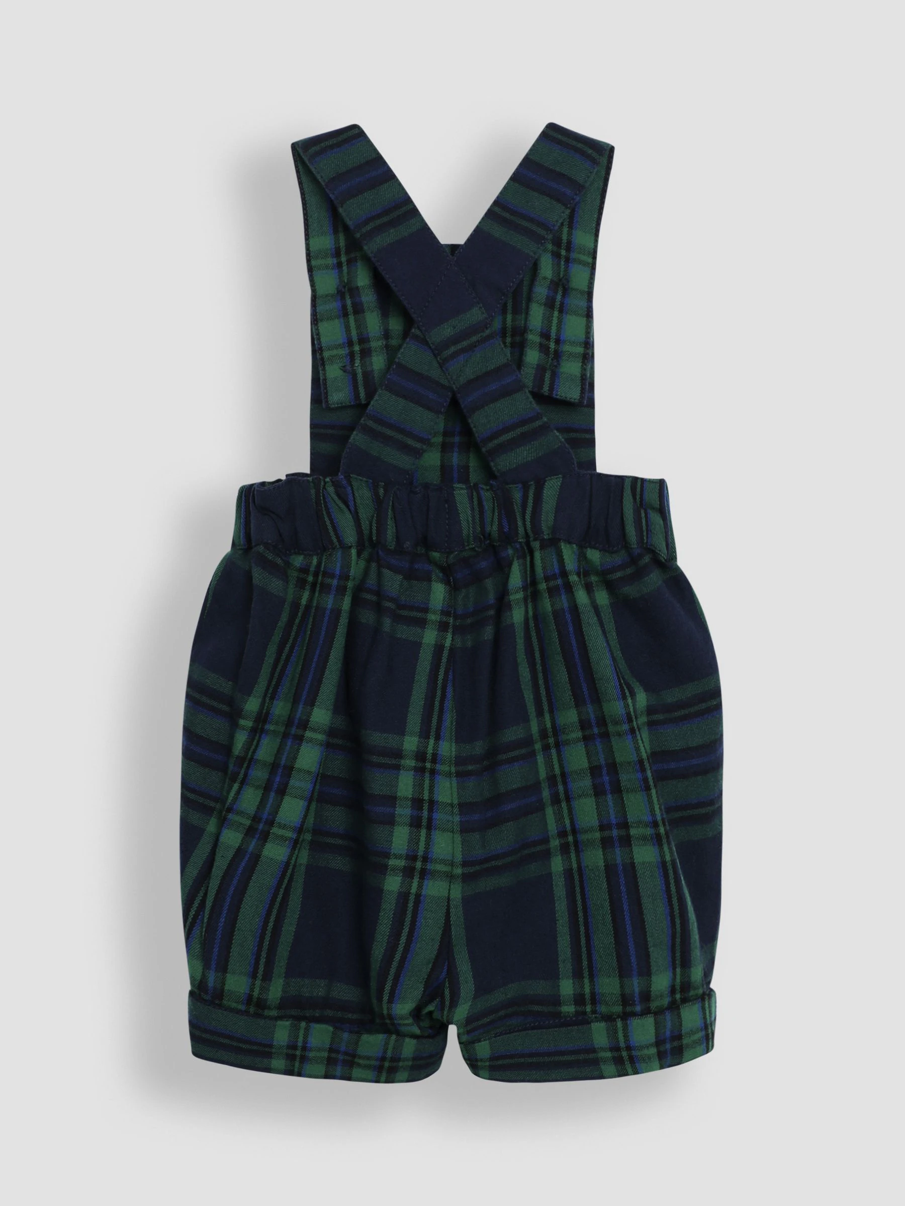 Marineblauw schotse ruit - JoJo Maman Bébé Set van tuinbroek en top
