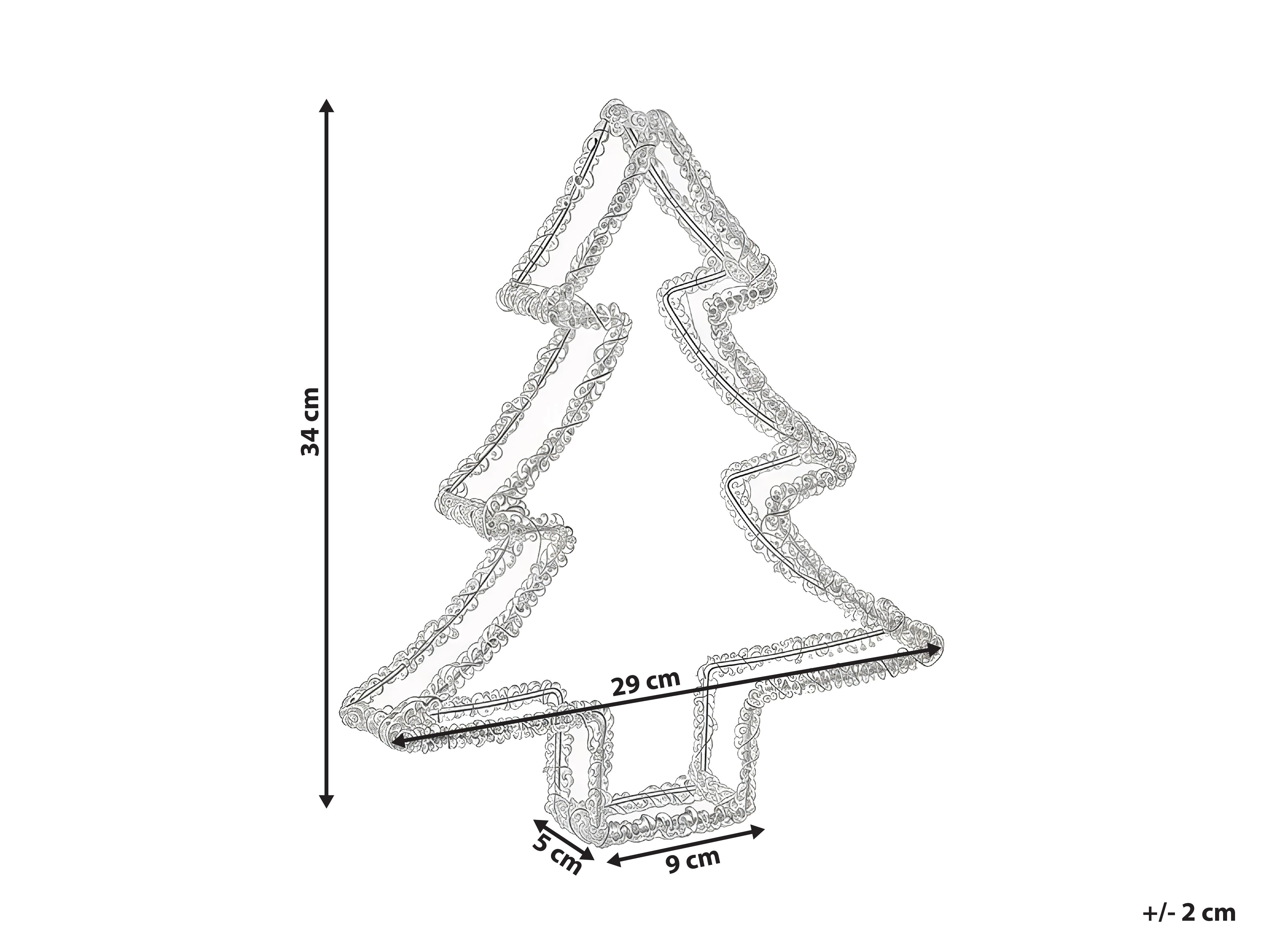 Buitendecoratie LED OLBOAN Kerstboom 34 cm Wit