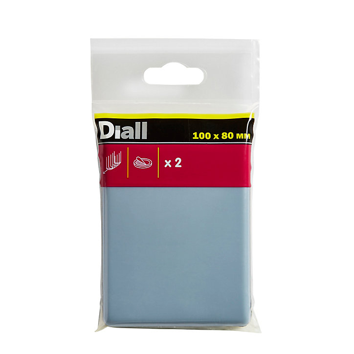 Patin auto-adhésifs Diall 100 x 80 mm x 2, blanc + gris/bleu