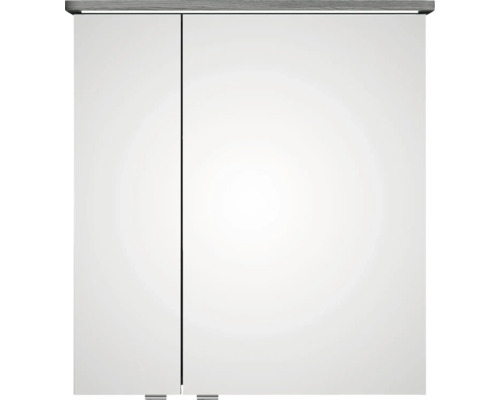 Pelipal Sunline 105 badkamermeubelset, BxHxD 66 x 200 x 46,5 cm, grafiet getextureerde fronten, met keramische wastafel, badmeubel en spiegelkast met LED-verlichting