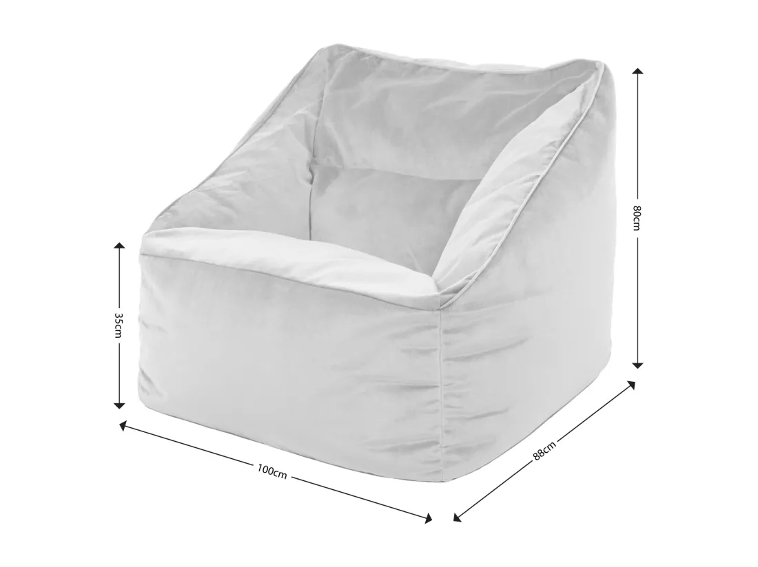 Pouf fauteuil velours bleu minuit - NATALIA
