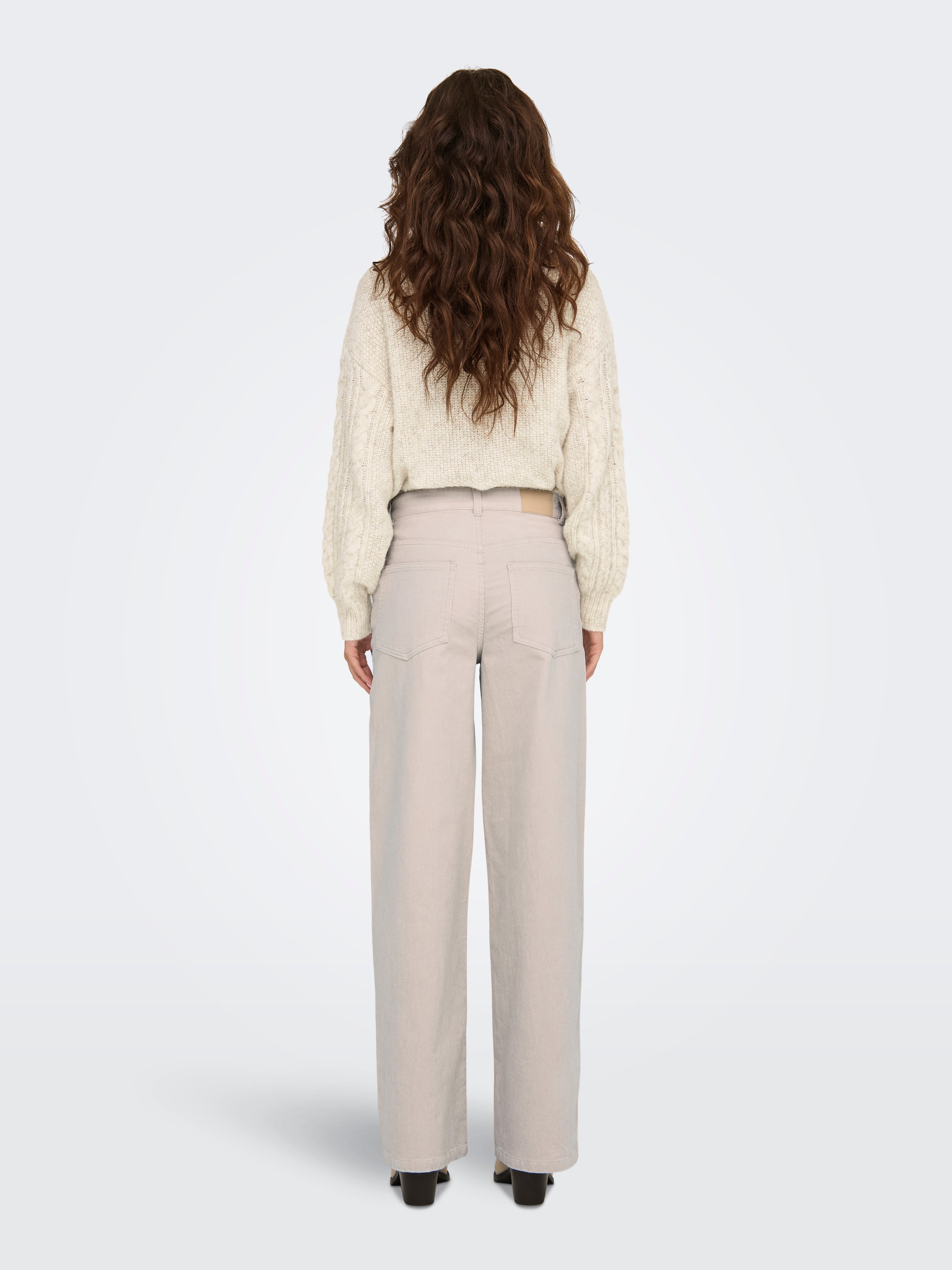ONLMADISON-LISY Hohe Taille Weiter Beinschnitt Hose mit weitem Beinschnitt Pumice Stone