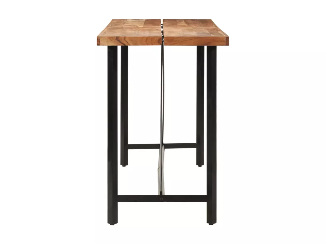 Table de bar 180x70x107 cm bois massif d'acacia et fer