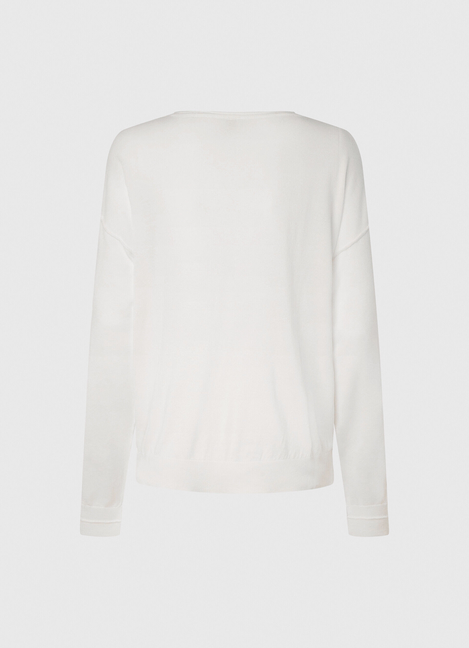 Camisa Jersey Fit Relaxed com Decote Canoa - branca
