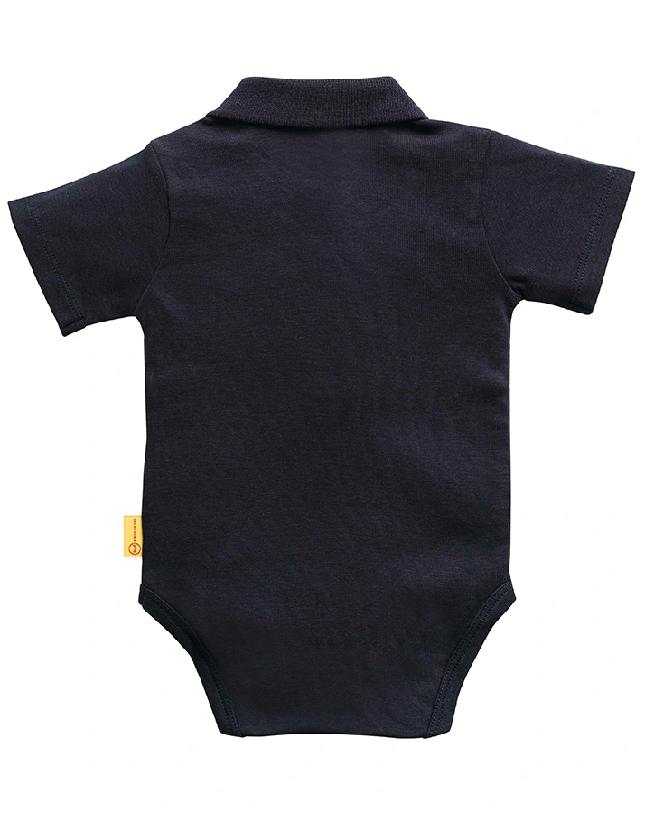 Kurzarm-Body TEDDY mit Polokragen in navy