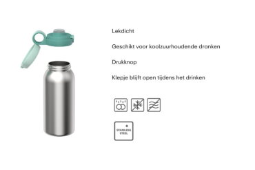 Campus RVS drinkfles met flipdop 600 ml Little Dutch - Fairy Wonders