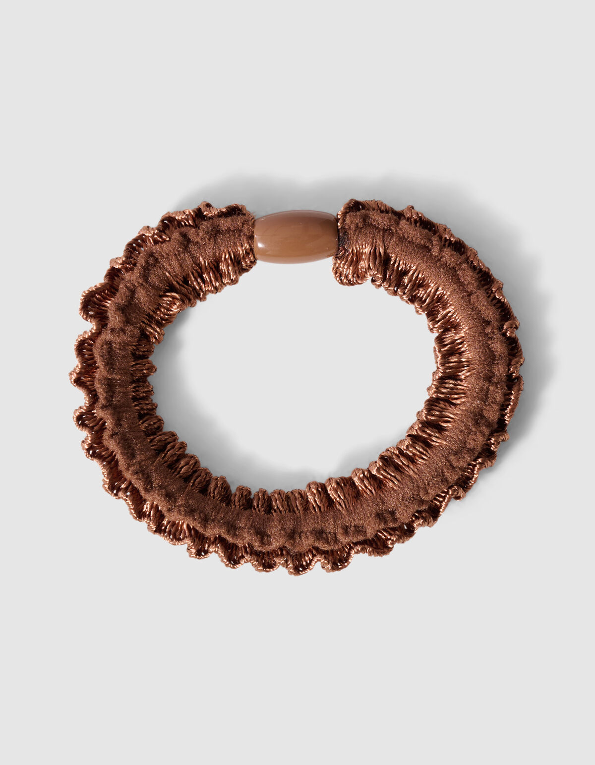 Small Ruffle Haarelastiek Bruin