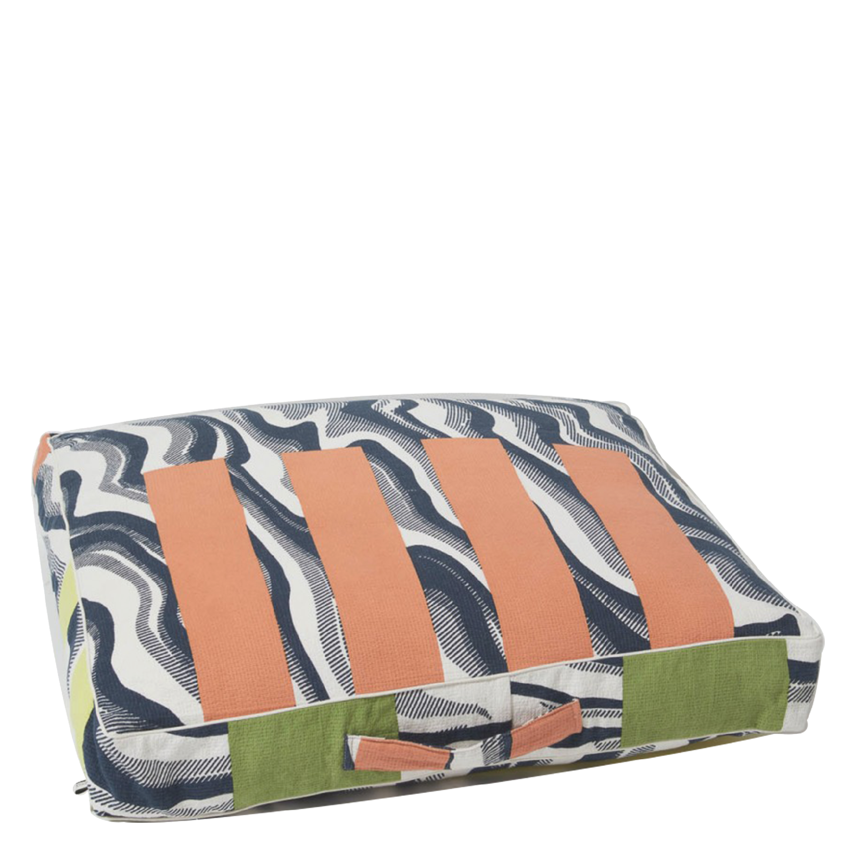 ONDE - Housse de coussin de sol 80x80 cm en coton| Noir