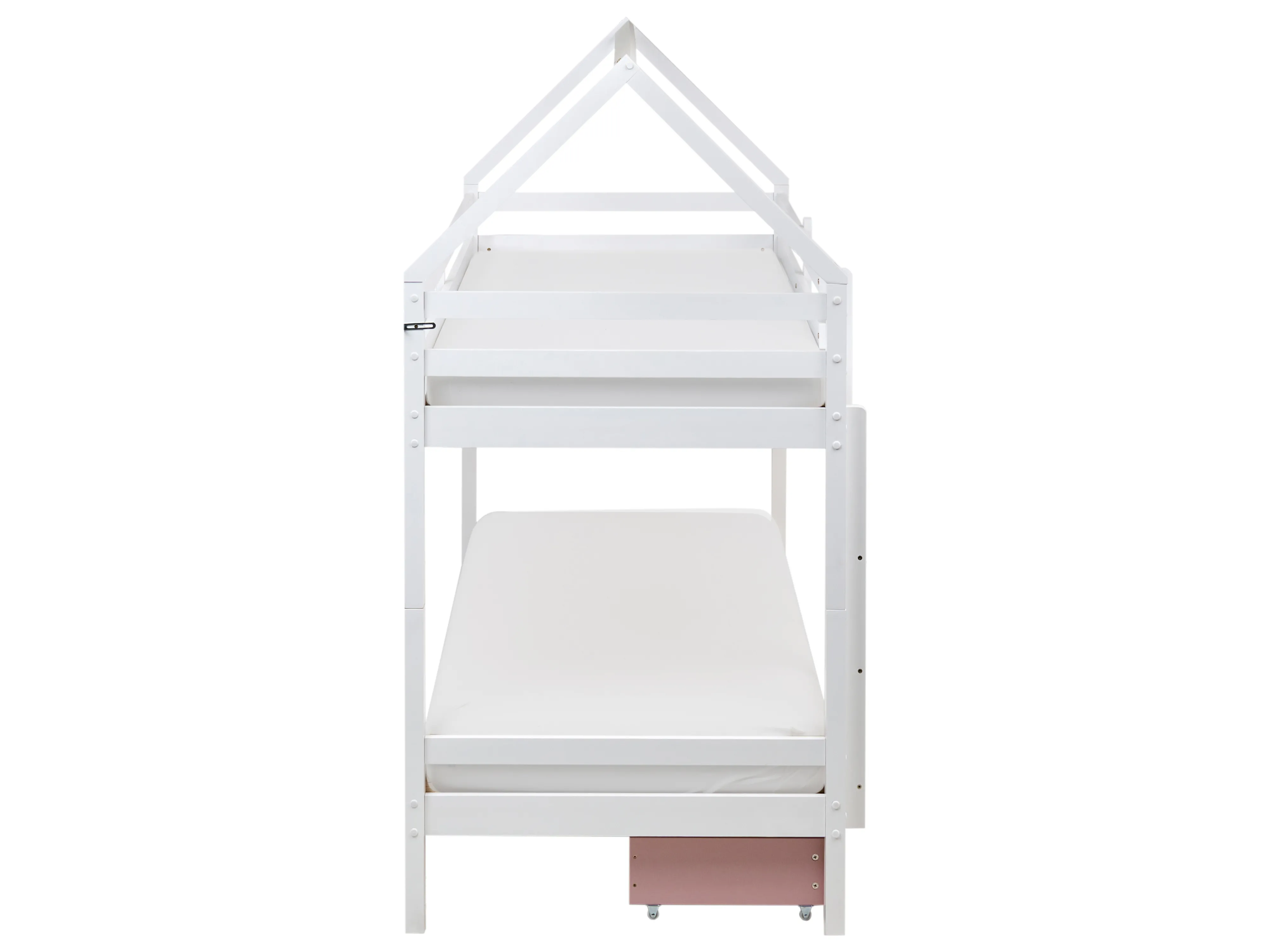 Hoogslaper met laden Huis Dennenhout TERNAS 90 x 200 cm Roze