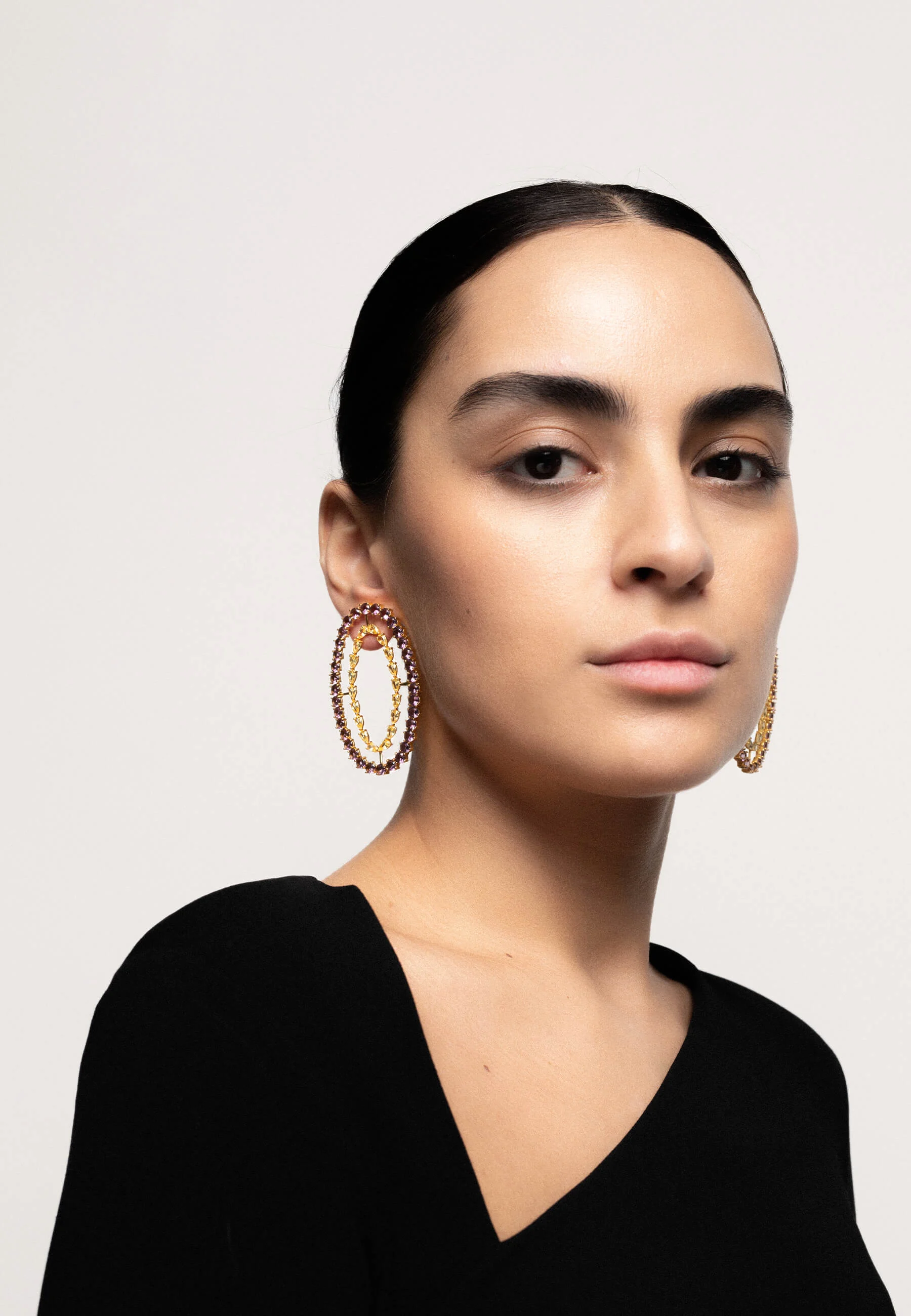 RIVOLI - Boucles d'oreilles ovales | Violet