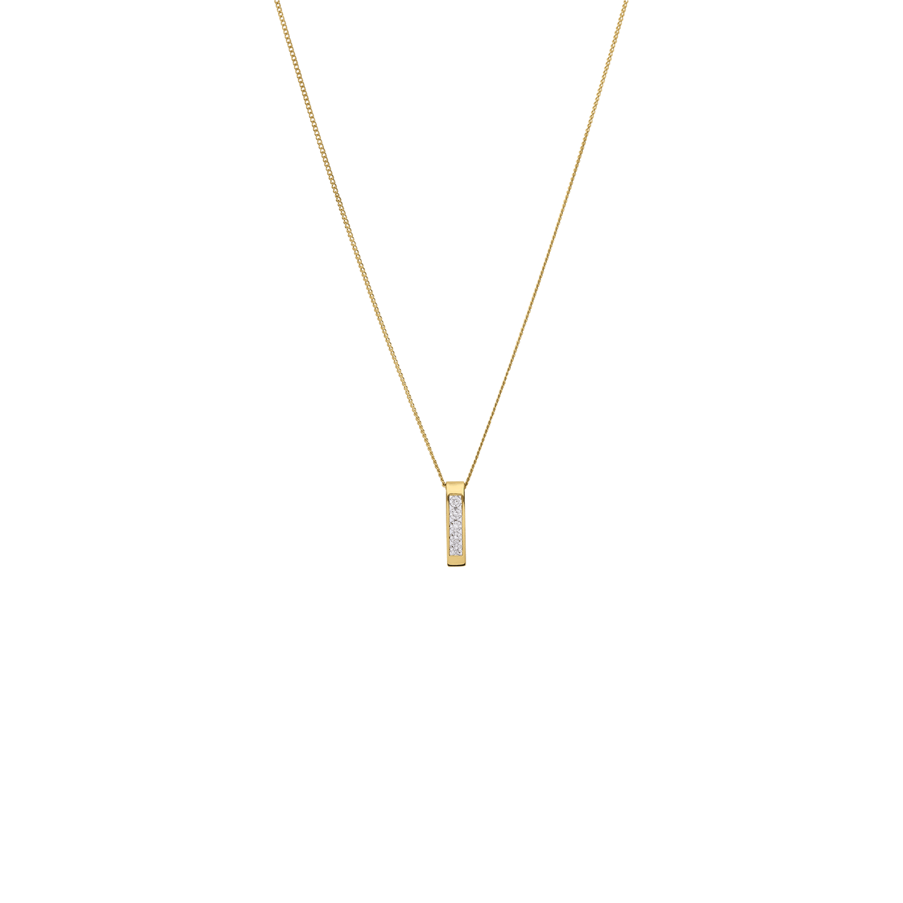 14 Karaat geelgouden ketting met diamant 0,01ct