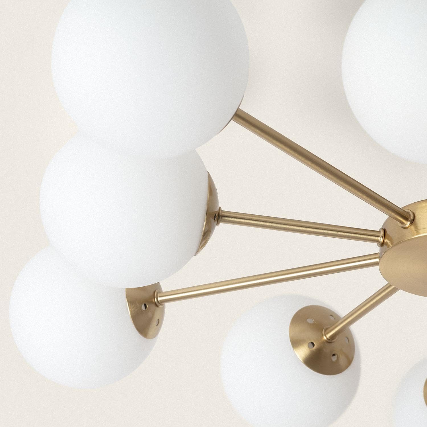LEDKIA LIGHTING Deckenleuchte Metall und Glas Moonlight Brass 10 Spots Für die Küche, das Esszimmer, das Schlafzimmer,Gold