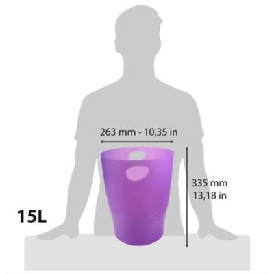 Exacompta Ecobin - Corbeille à papier 15L - violet translucide
