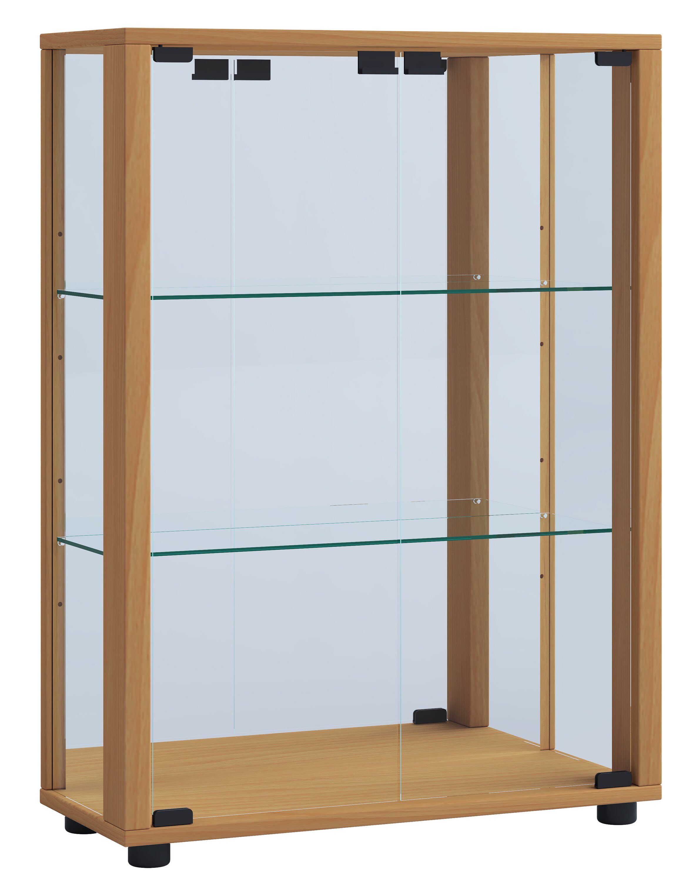 VCM Holz Glas Vitrine Sammel Glasvitrine Schaukasten Standvitrine Sintalo Spiegel