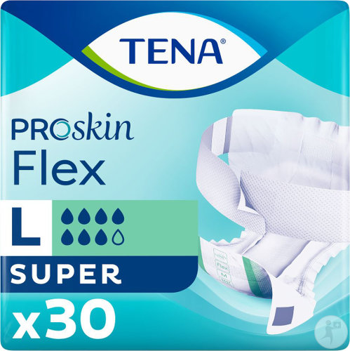 Tena Proskin Flex Super Change Complet Absorbant Avec Ceinture Flexible Taille L 30 Pièces