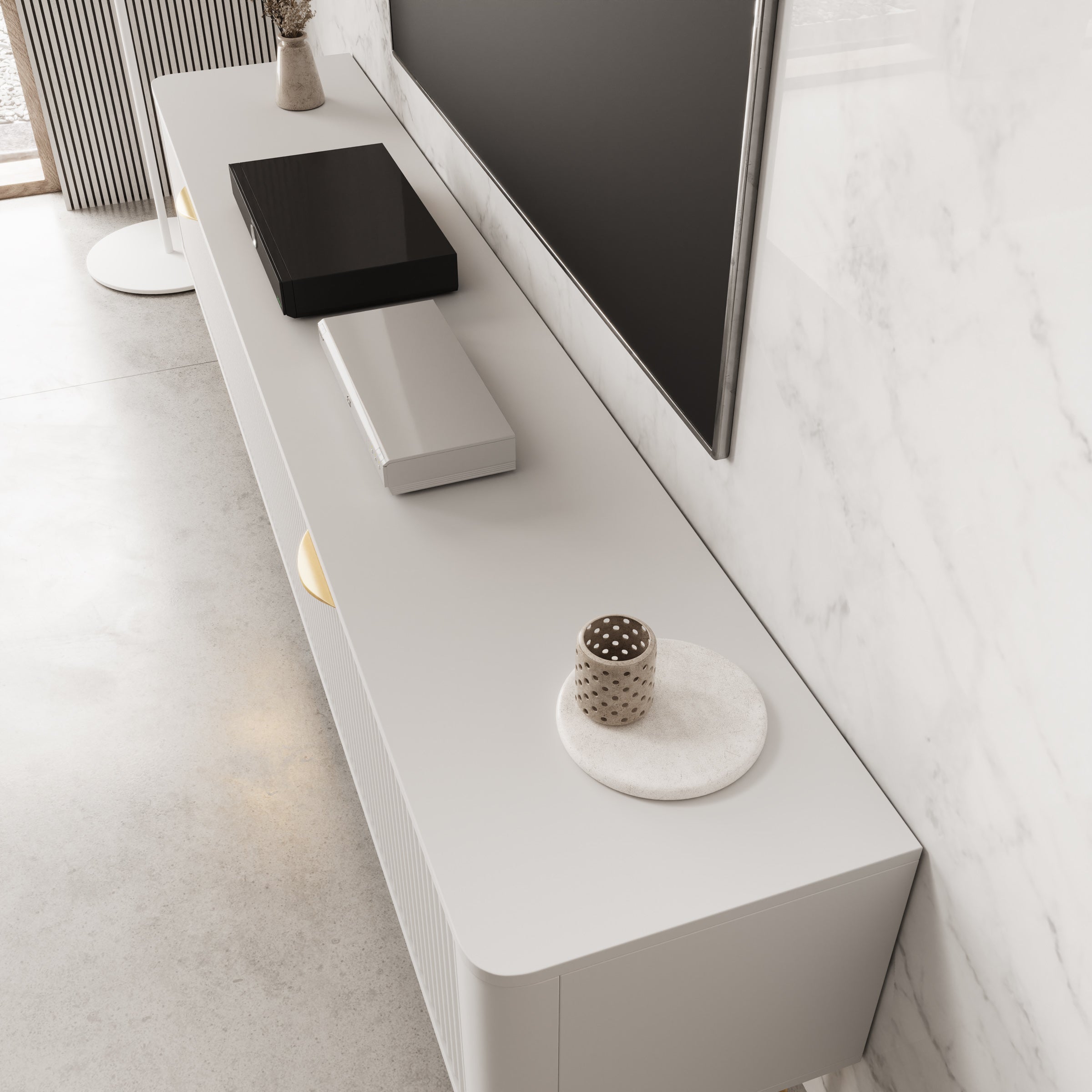 Meubella - TV-Meubel Lima - Wit - 200 cm