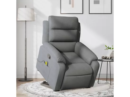 Fauteuil massant inclinable Gris foncé Tissu