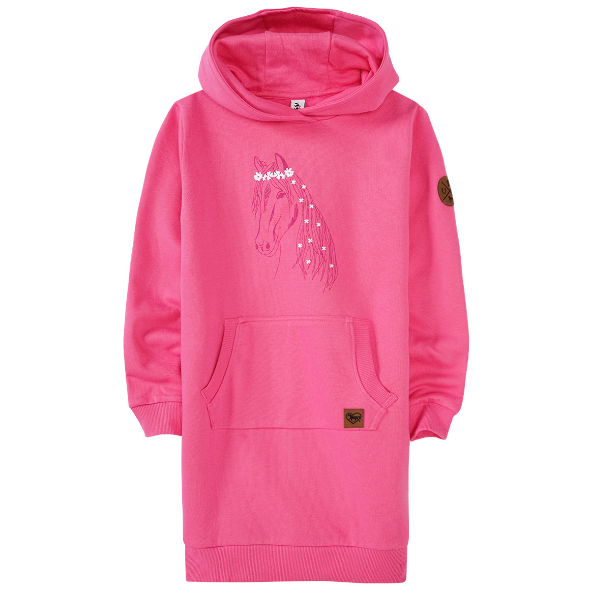 Yigga Mädchen Sweatkleid mit Pferde-Print pink