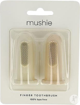 Mushie Brosse À Dents De Doigt Bébé Blush 2 Pièces