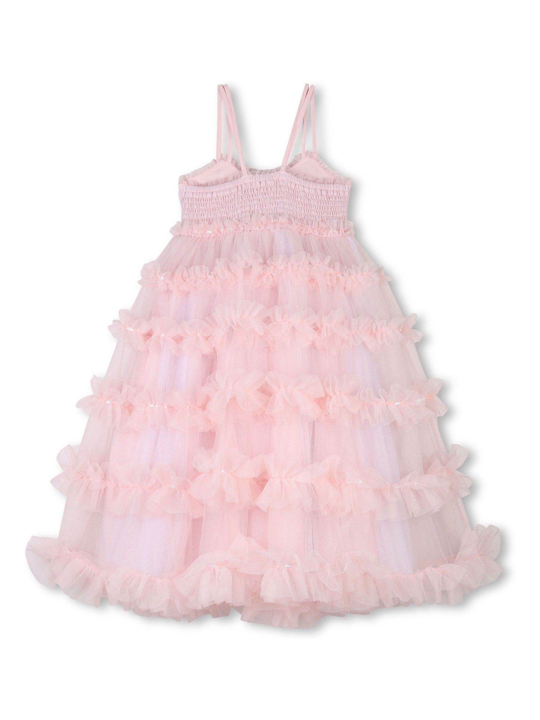 Billieblush Roze mesh tule lange feestelijke jurk
