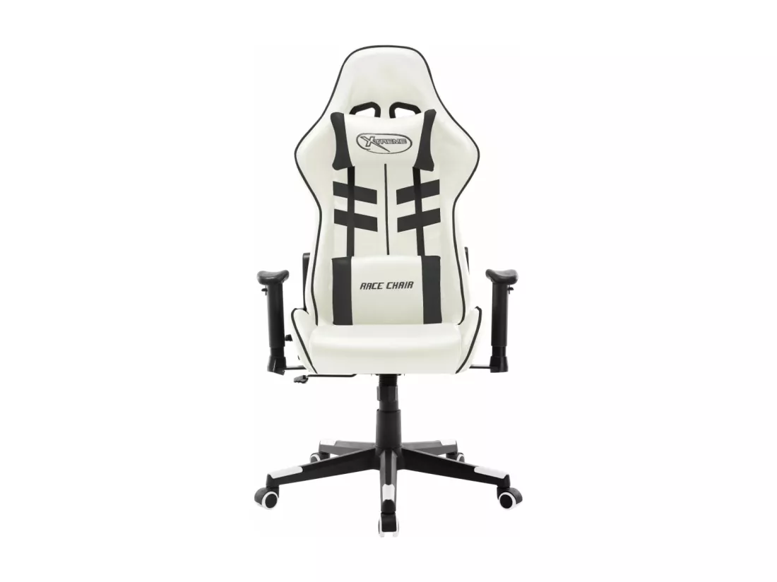 Chaise de jeu Blanc et noir Cuir artificiel