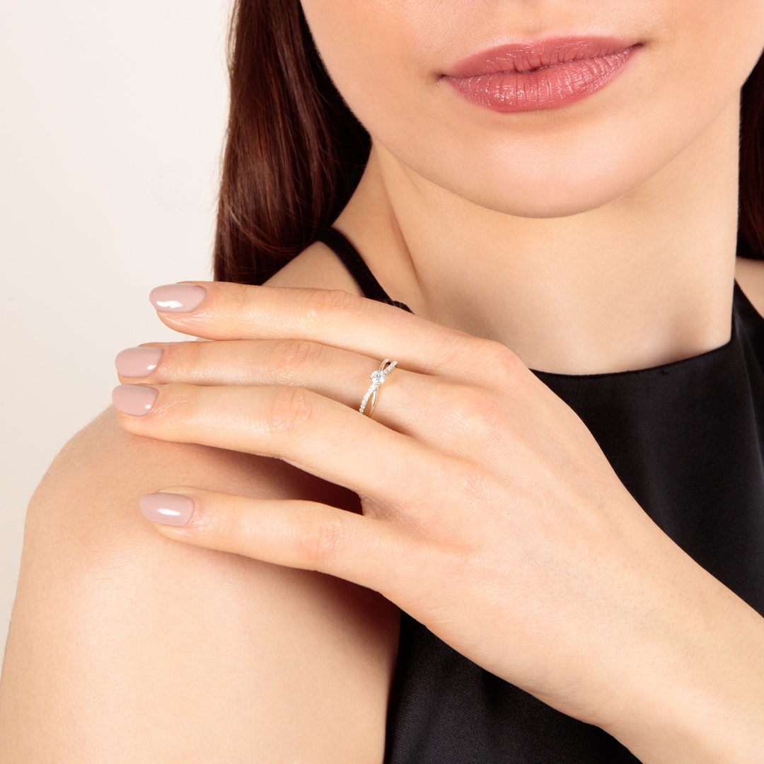 0.25 Karat Diamantring 750/18 K Roségold