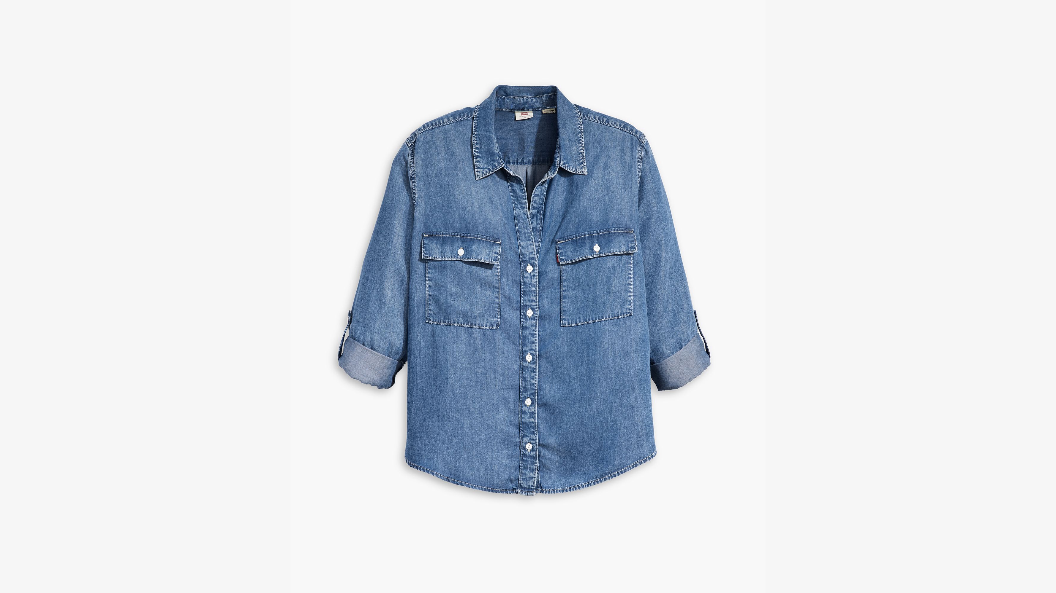 Chemise utilitaire Doreen (grandes tailles) - In Patches 2 - Bleu