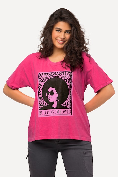 T-Shirt, Frauen, Ocersized, Rundhals, Halbarm
