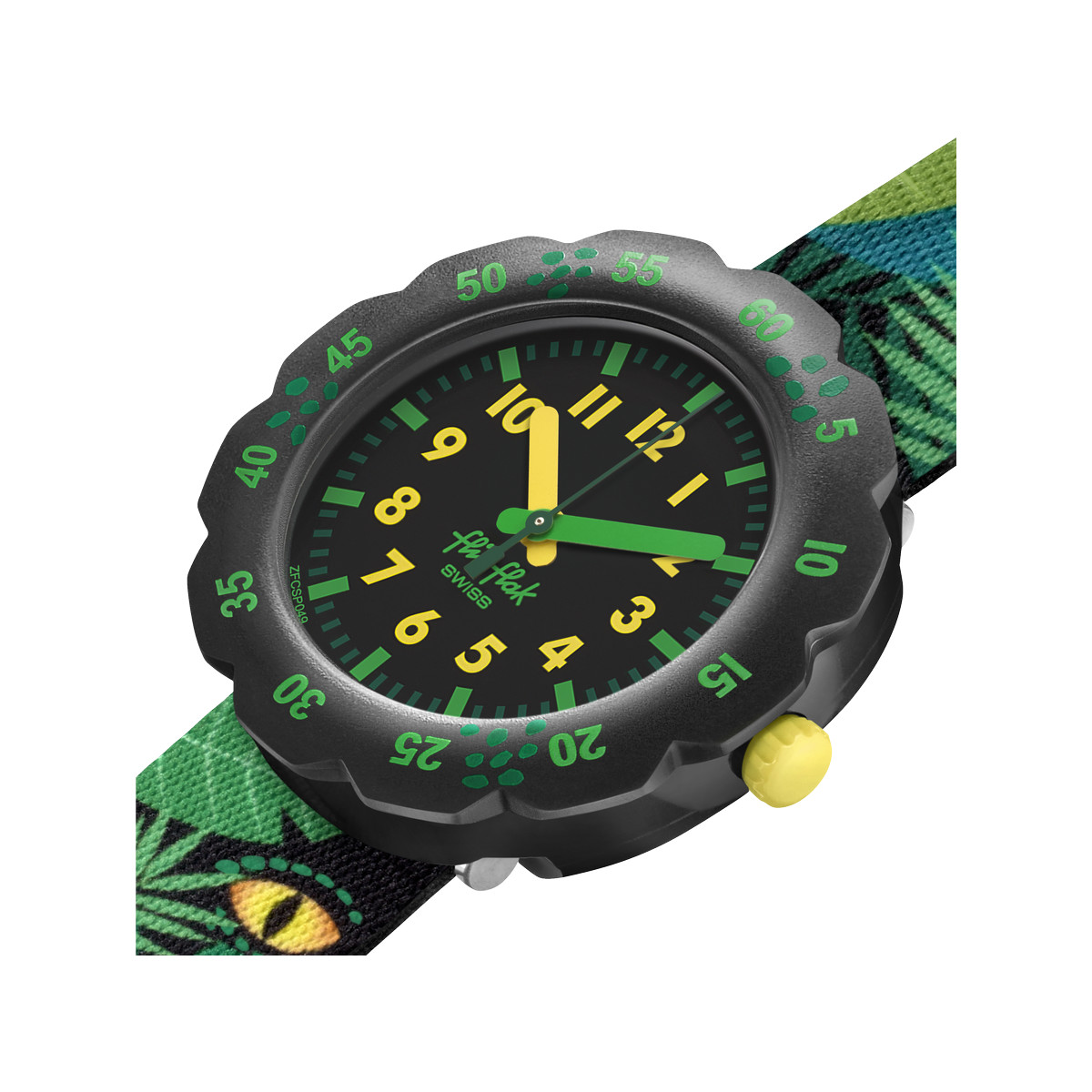Montre Flik Flak enfant plastique tissu vert