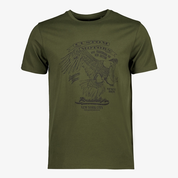 Unsigned heren T-shirt groen met opdruk