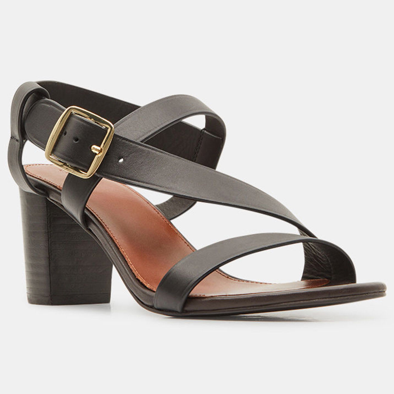 Soeur Sandales en Cuir Paola noires - Talon 7 cm