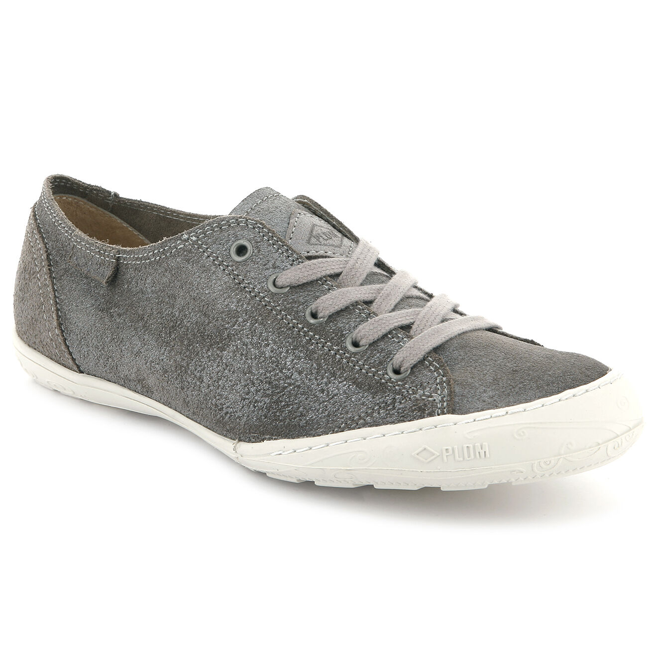 Palladium Baskets en Velours de Cuir irisé Game grises