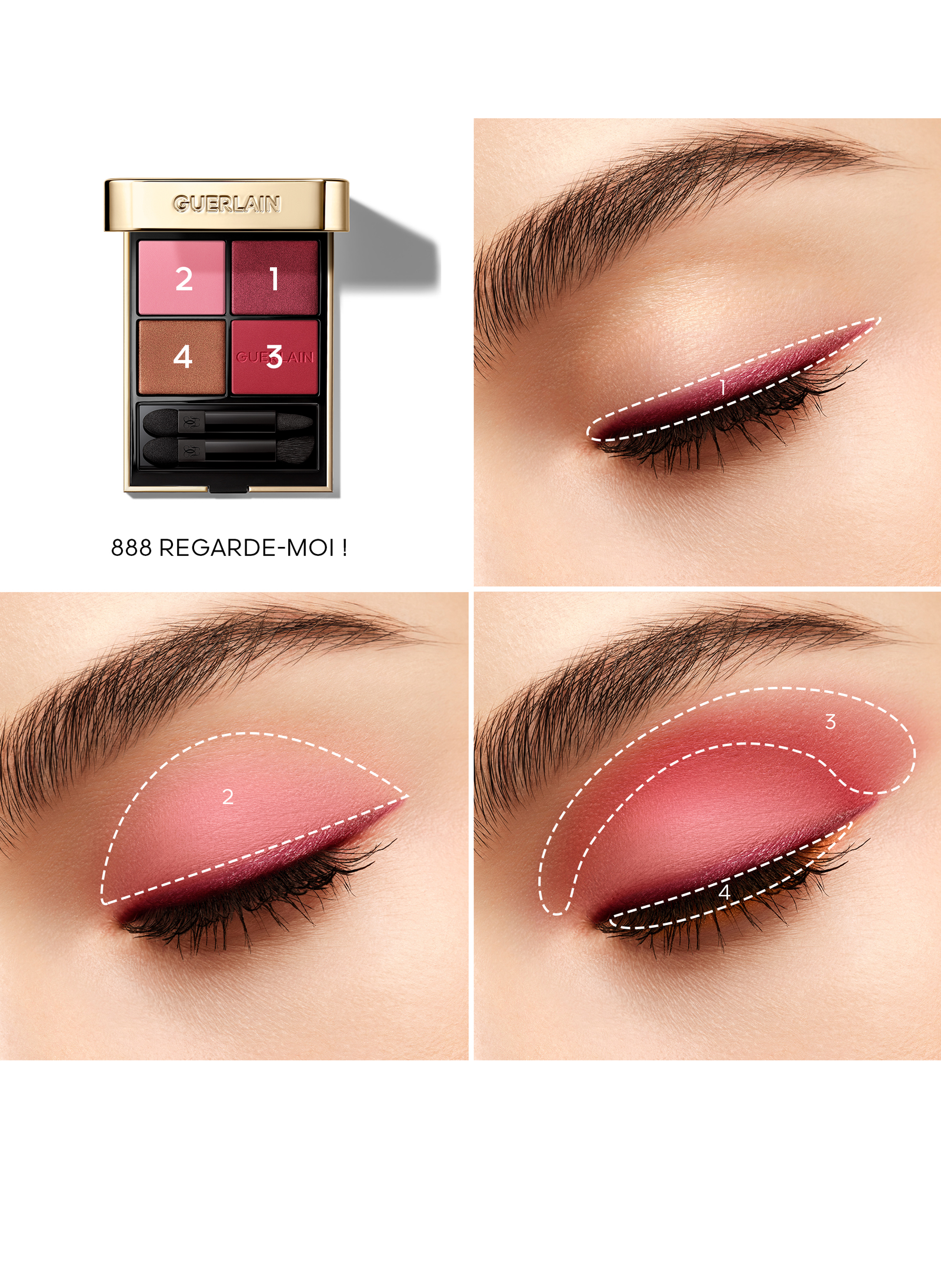 OMBRES G 888 Regarde-moi Ombres à paupières 4 couleursÉdition limitée |