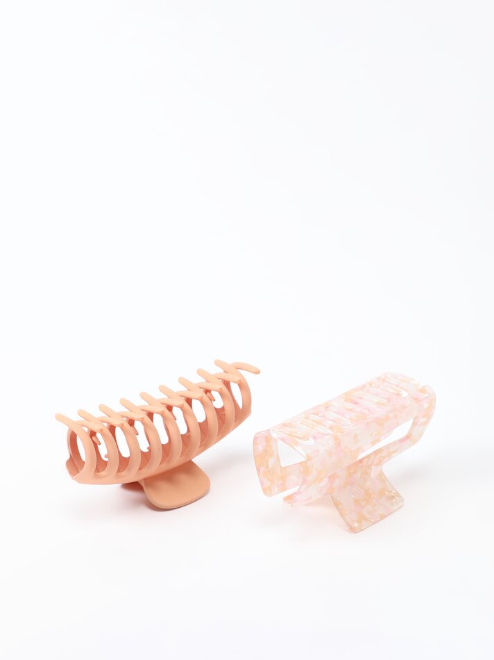 Conjunto de 2 pinças grandes - Cor pêssego
