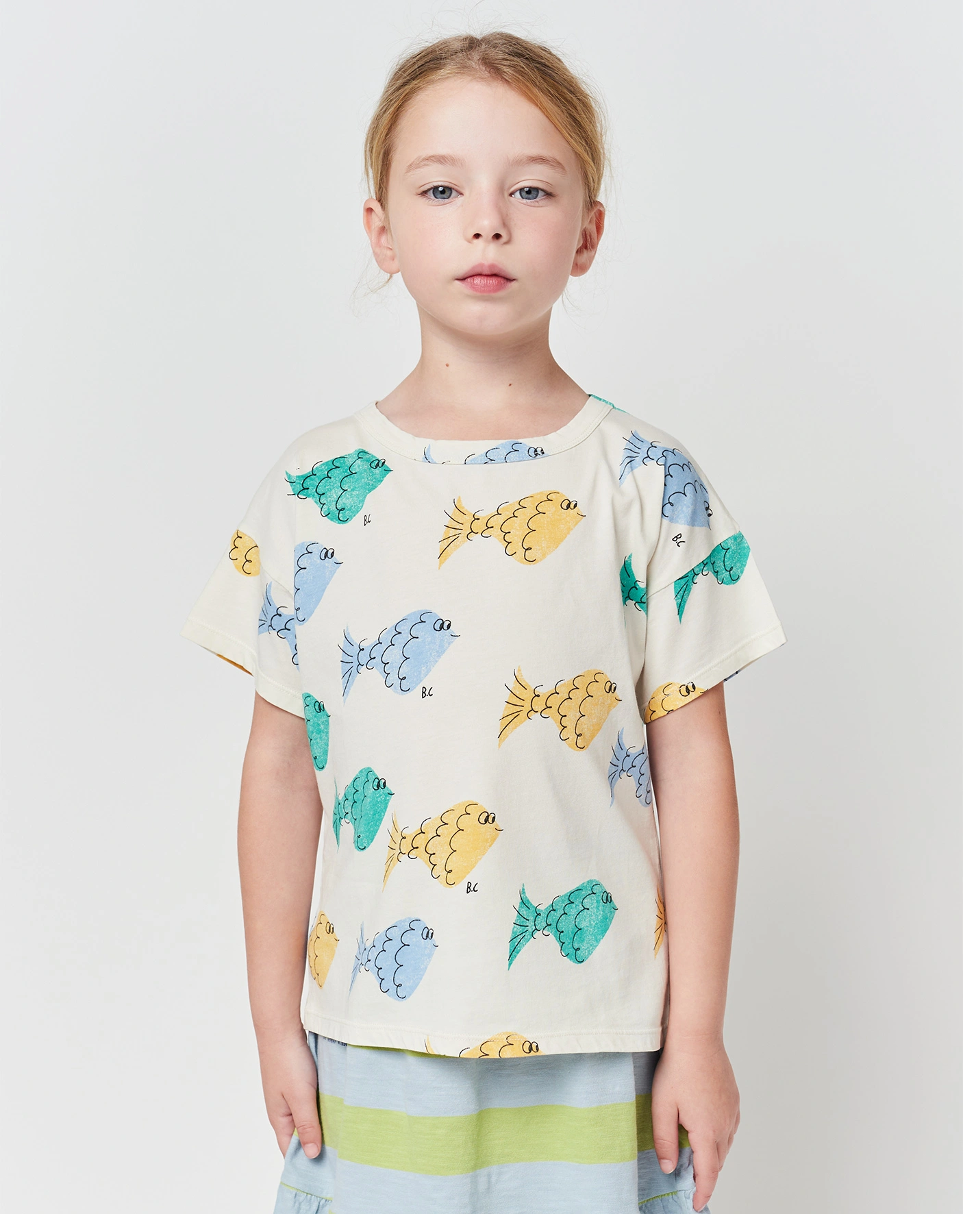 T-Shirt FISH ALL OVER in white