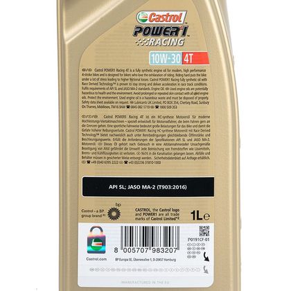 Huile moteur Castrol POWER 1 RACING 4T 10W30 1 LITRE Universel
