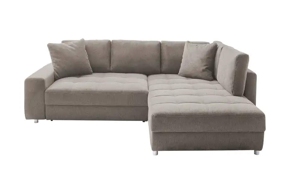 Ecksofa Arissa de Luxe Taupe rechts Webstoff