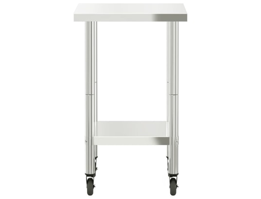 VIDAXL - Mobilier de cuisine Table de travail de cuisine avec roues 55x55x85 cm inox