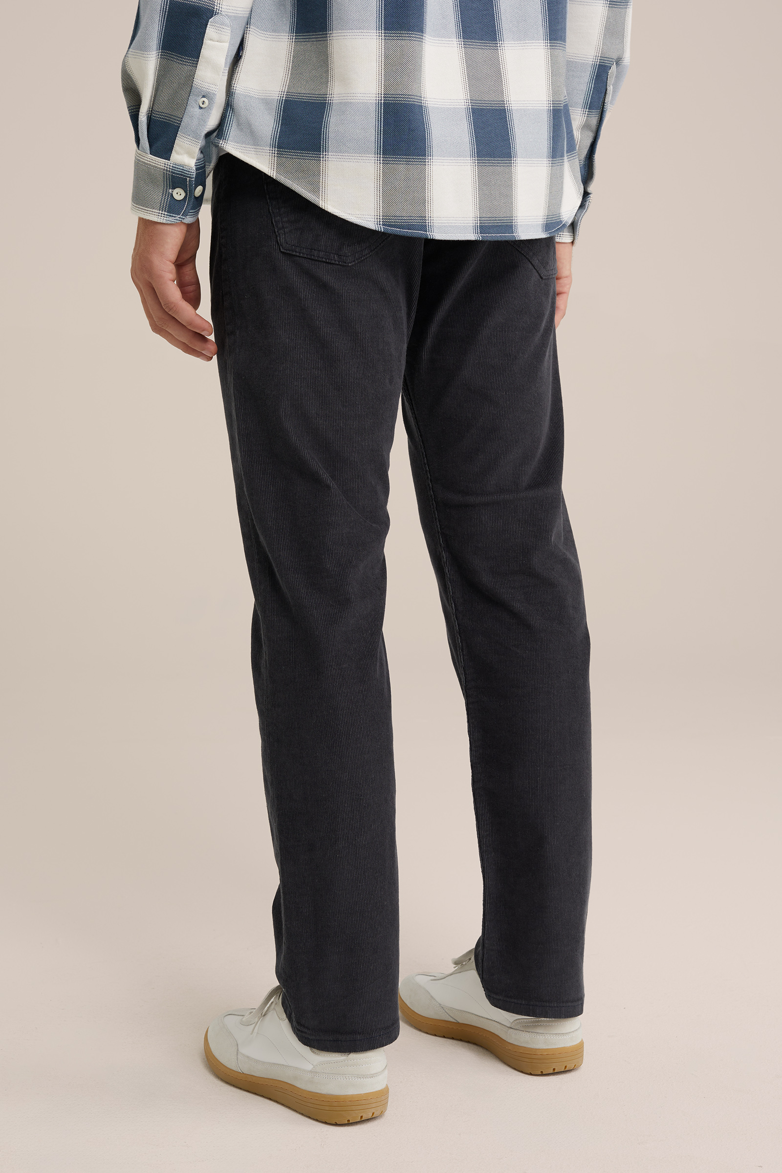 regular fit 5-pocket broek van corduroy Blue Ridge Grijsblauw
