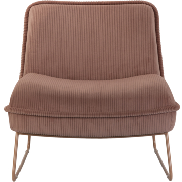 KARWEI fauteuil Amber terracotta ribstof