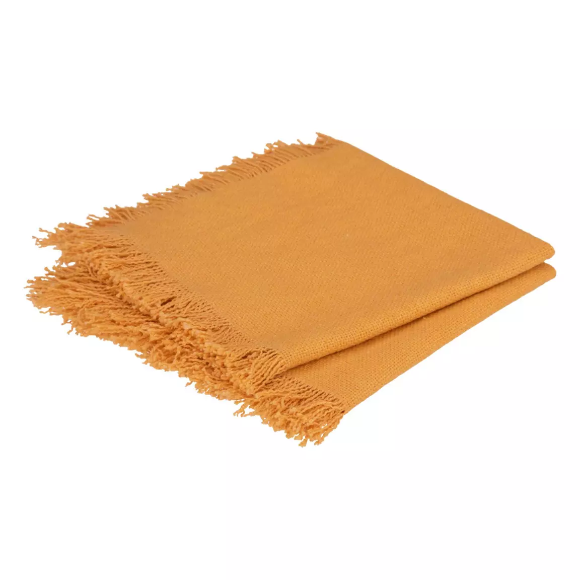 Lot de 2 serviettes coton (40 x 40 cm) Maha Jaune ocre