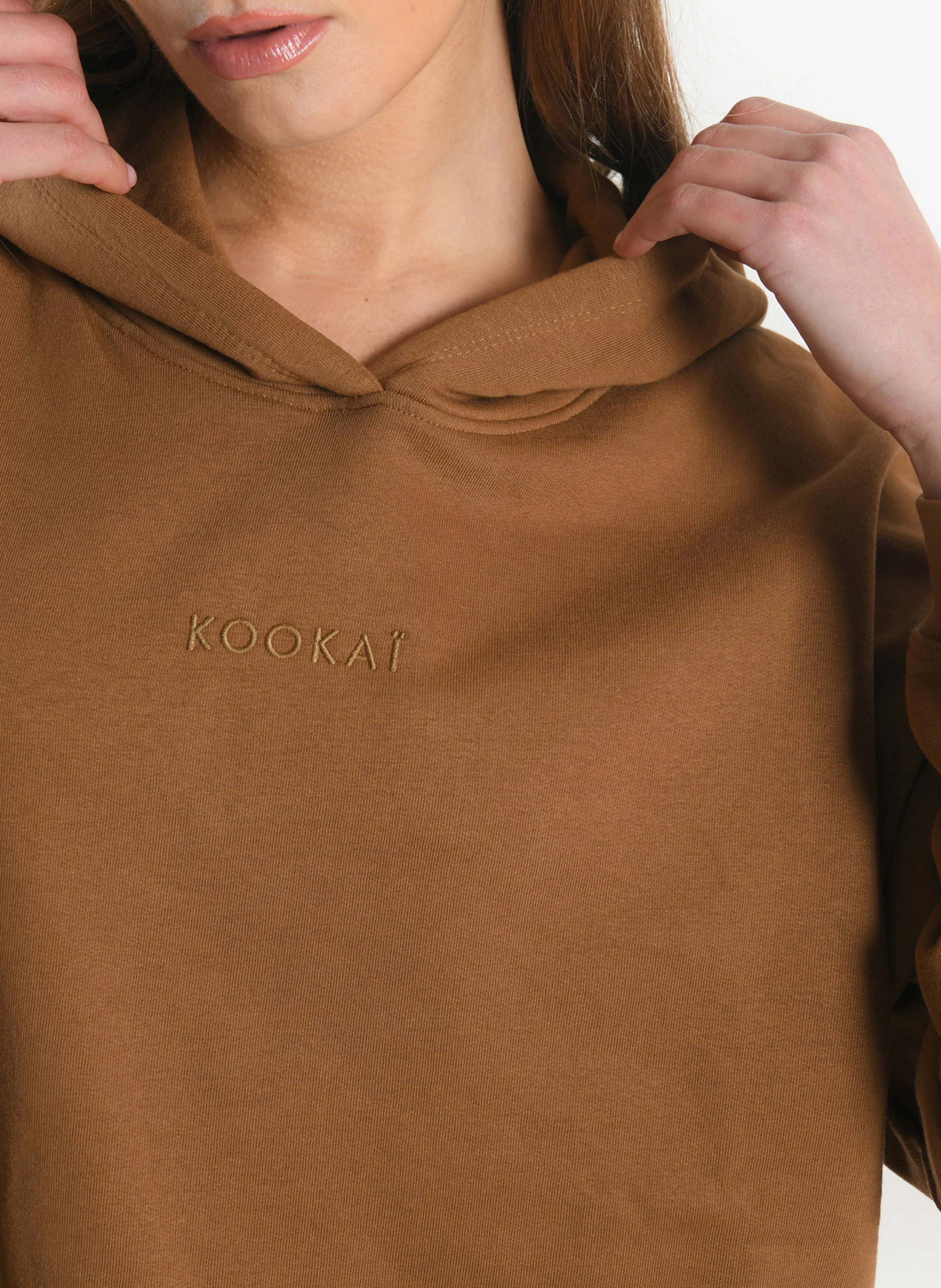 SUZY - Sweat à capuche oversize en coton mélangé | Beige