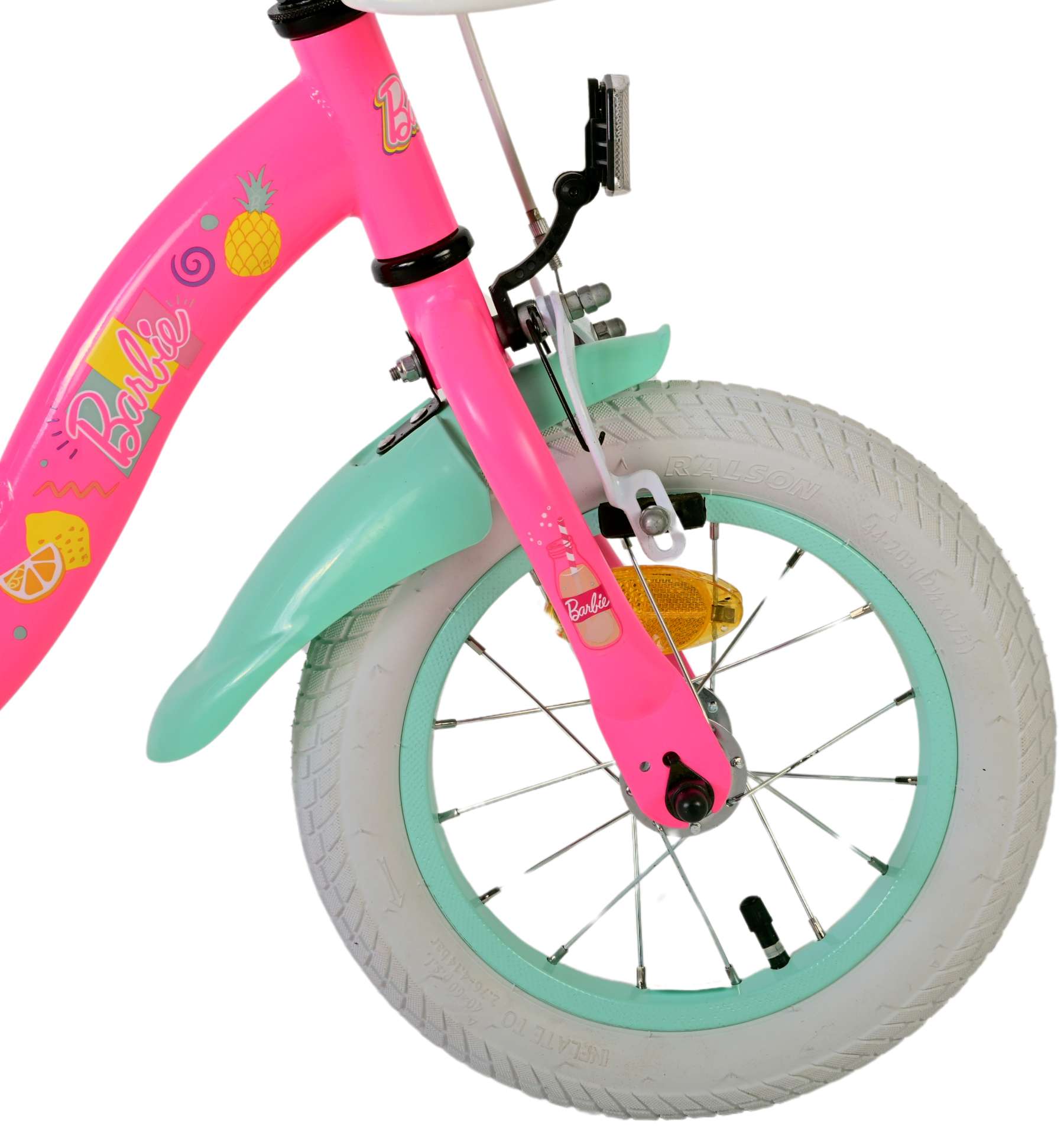 TPFSports Barbie Kinderfahrrad - Mädchen - 12 Zoll - Rücktritt + Handbremse - Rosa