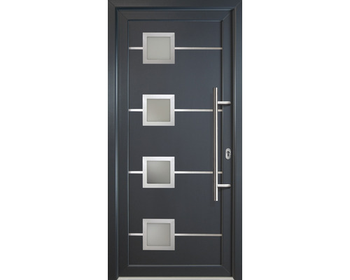 Signum Model 1 RC2 toegangsdeur, kunststof titanium/titanium, 980 x 2000 mm, DIN rechts