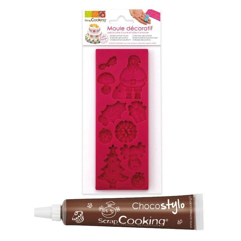 Moule pâte à sucre Noël + Stylo chocolat Scrapcooking