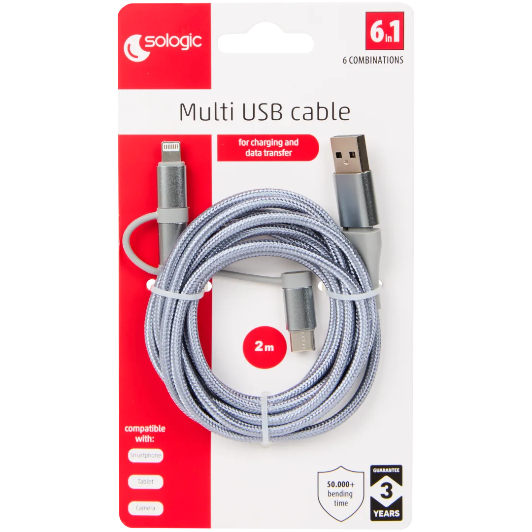 Câble de charge et de données 6-en-1 Sologic