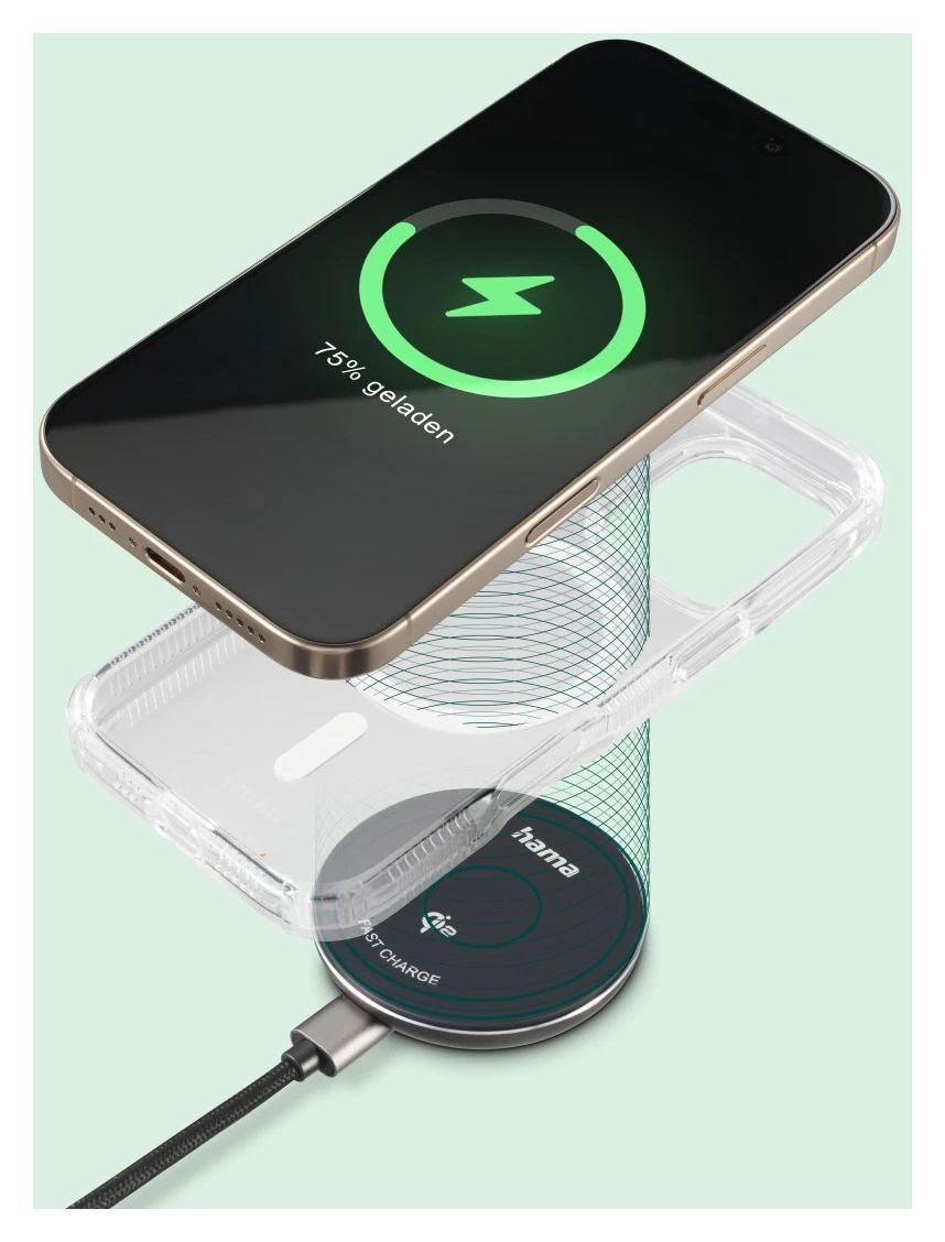(1m) 15W USB C auf MagSafe Ladegerät Magnetischer Qi2 Wireless Charger Ladepad (00201735) - Schwarz