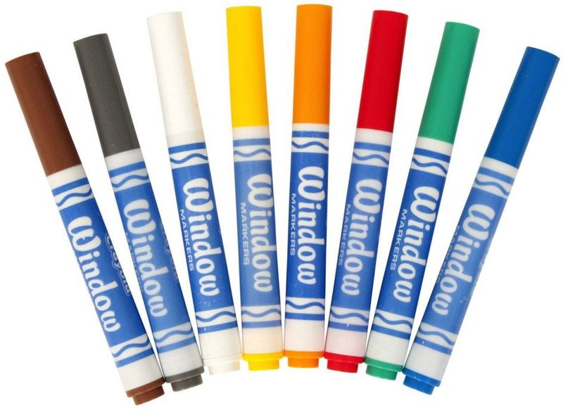 Crayola - Raamstiften - 8st. - Heldere Kleuren - Eenvoudig Uitwisbaar