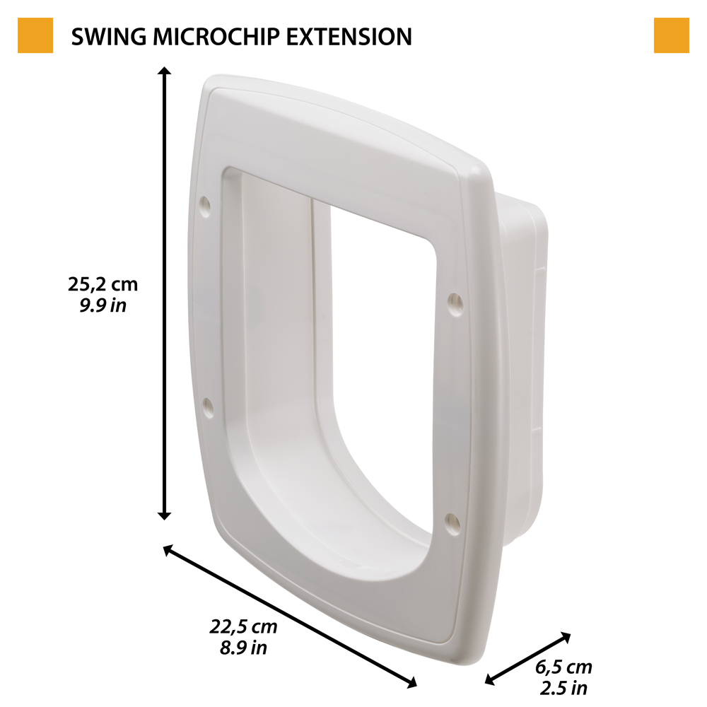 Ferplast extension pour porte pour chats chatière avec puce porte basculante swing microchip extension, 22,5 x 16,2 x h 25,2 cm,
