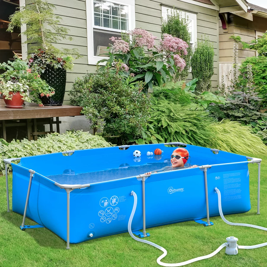 Outsunny Swimmingpool blau